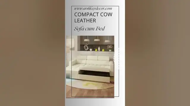 Video thumbnail for Compact Cow Leather Sofa Bed with Storage #shorts