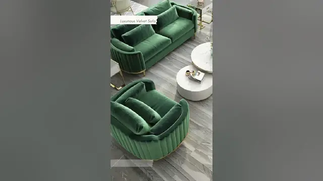 Video thumbnail for Luxurious Velvet Sofa | Living Room Furniture #shorts