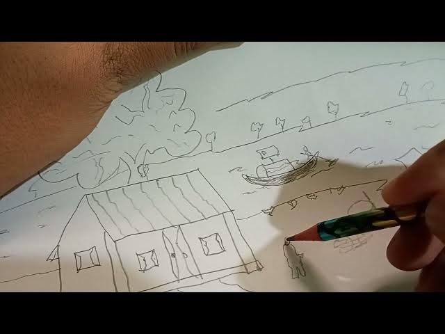 Video thumbnail for How to draw a picture of a child flying a kite in the skyTutorial on how to draw a kite
