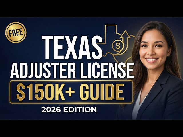 Video thumbnail for Texas Insurance Adjuster License 2026: Earn $60K-$200K+ in Storm Country (FREE Guide)