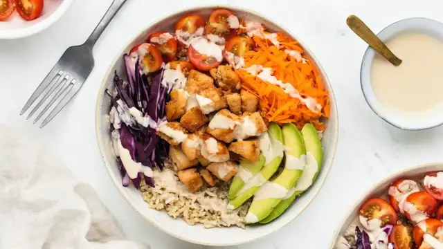 'Video thumbnail for Ginger Maple Tofu Grain Bowls Recipe'