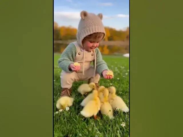 Video thumbnail for 🐤 Baby Playing and Feeding Ducklings – Cuteness Overload! 🐤