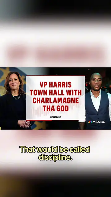 Video thumbnail for Vice President Kamala Harris covered a variety of topics during a town hall with radio host Charlamagne Tha God in Detroit, as her campaign seeks to win over Black men.