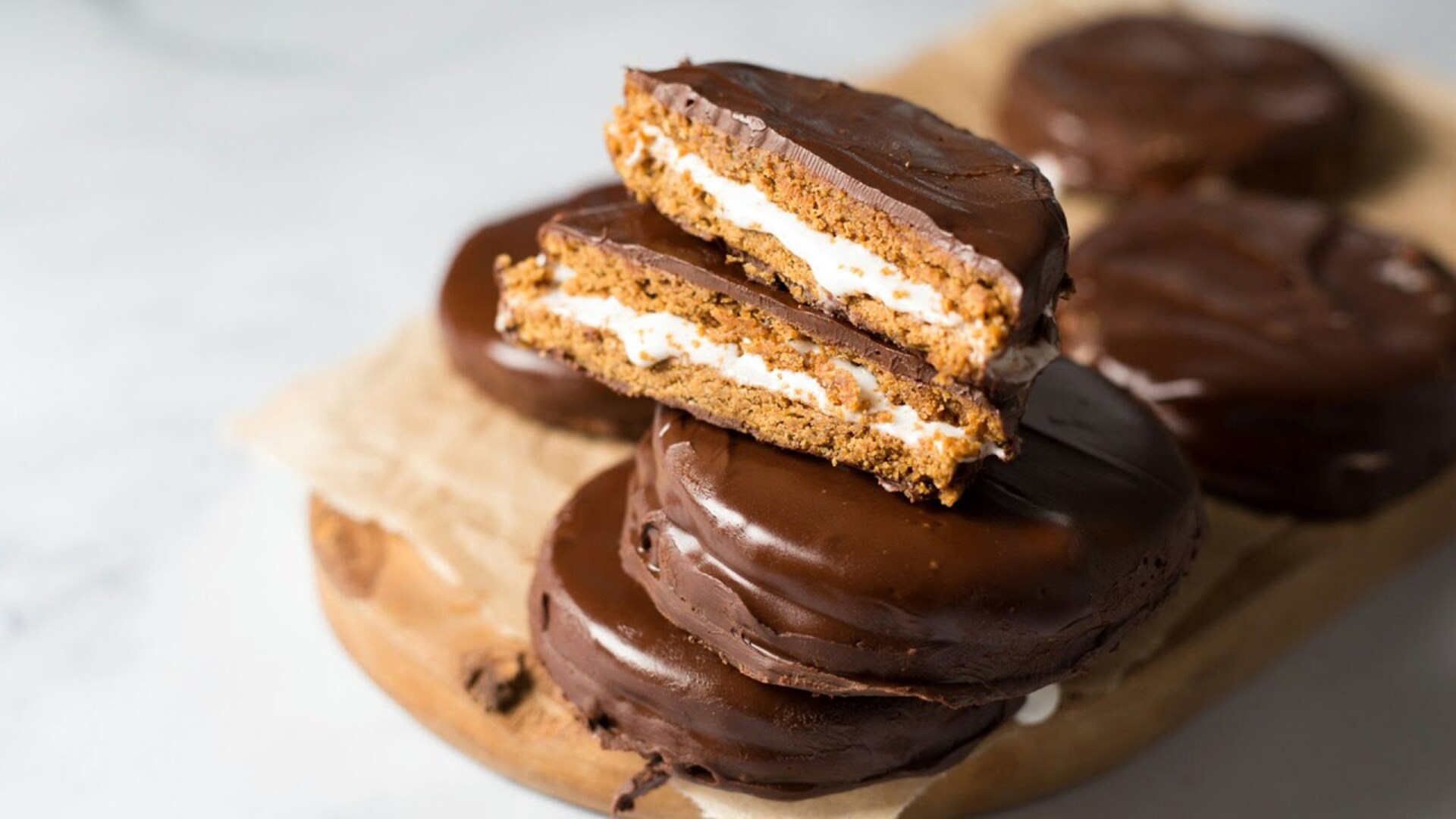 Video thumbnail for The Ultimate DIY MoonPies: Gooey, Chocolatey, Marshmallow Heaven