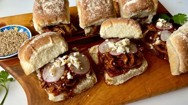 Video thumbnail for Smoky Chicken Mole Sliders Recipe