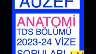 Video thumbnail for Anatomi (TDS) 2023-2024 Vize Soruları
