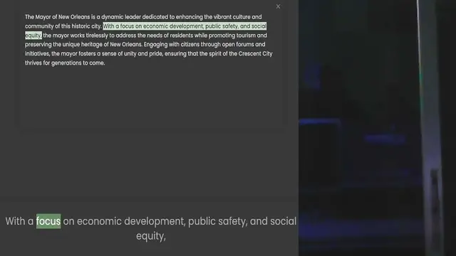 Video thumbnail for The Mayor of New Orleans is a dynamic leader dedicated to enhancing the vibrant culture and community of this historic city. With a focus on economic development, public safety, and social equity, the mayor works tirelessly to address the