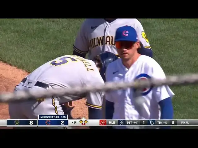 'Video thumbnail for Garrett Mitchell BELTS a RBI Single, Scoring Willy Adames! | Milwaukee Brewers | 4/2/2023'