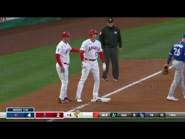 'Video thumbnail for Anthony Rendon WHACKS a RBI Groundout, Scoring Mike Trout! | Los Angeles Angels | 4/8/2023'