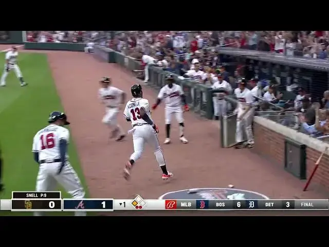 'Video thumbnail for Austin Riley KNOCKS a RBI Sacrifice-Fly, Scoring Ronald Acuna Jr! | San Diego Padres | 4/6/2023'