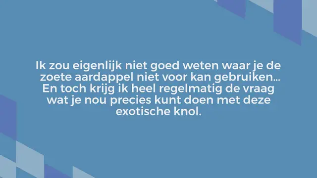 Video thumbnail for 5 x zoete aardappel recepten