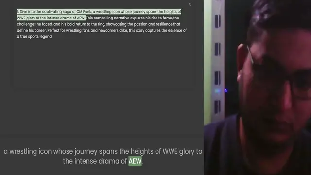 'Video thumbnail for 1. Dive into the captivating saga of CM Punk, a wrestling icon whose journey spans the heights of WWE glory to the intense drama of AEW. This compelling narrative explores his rise to fame, the challenges he faced, and his bold return to'