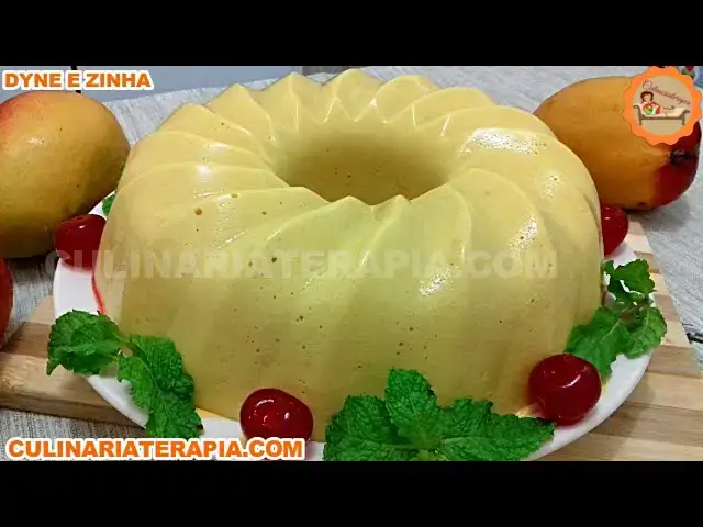 Video thumbnail for PUDIM DE MANGA SEM FORNO E SEM OVOS - SOBREMESA FÁCIL