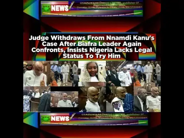 Video thumbnail for Judge Withdraws From Nnamdi Kanu's Case After Biafra Leader Again Confronts, Insists Nigeria Lack...