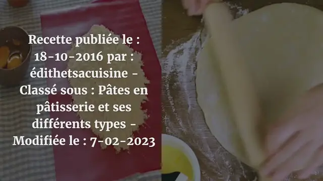 Video thumbnail for LA PÂTE SABLÉE SANS EAU MAIS AVEC ŒUF