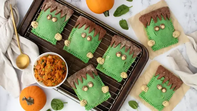'Video thumbnail for Cute & Savory Frankenstein Veggie Hand Pies Recipe'