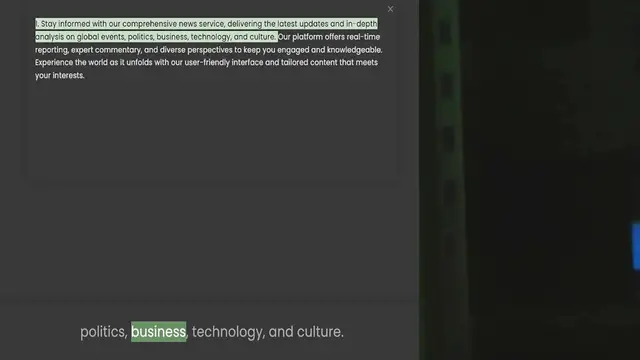 Video thumbnail for 1. Stay informed with our comprehensive news service, delivering the latest updates and in-depth analysis on global events, politics, business, technology, and culture. Our platform offers real-time reporting, expert commentary, and diver