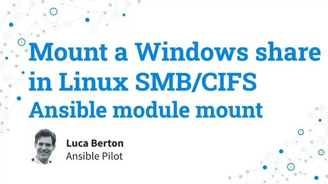 Video thumbnail for Mount a Windows share in Linux SMB/CIFS - Ansible module mount