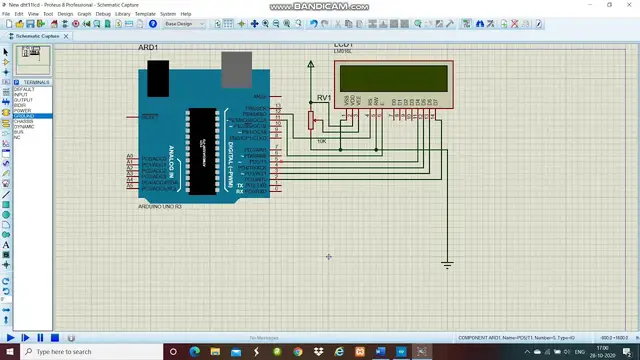 Video thumbnail for DHT11 Humidity and Temperature  Sensor with Arduino on LCD Display using Proteus