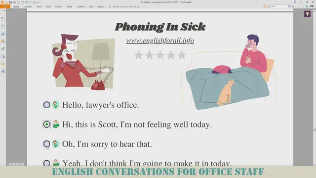 Video thumbnail for Phoning In Sick -  English Conversations for Office Staff
