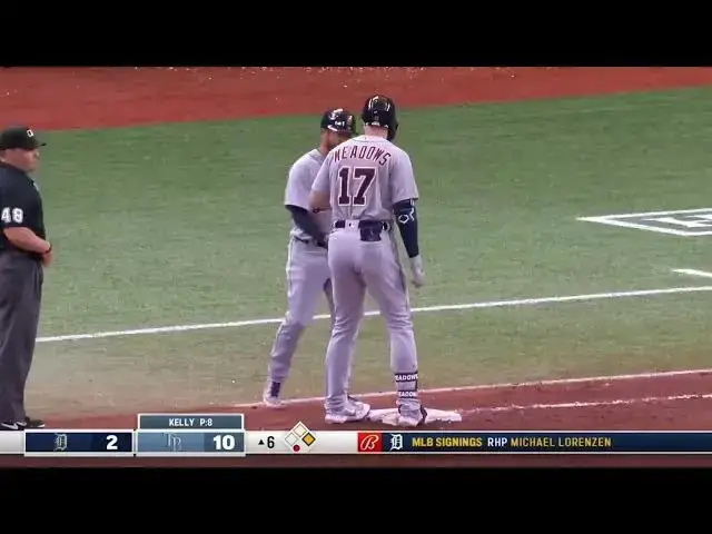 'Video thumbnail for Austin Meadows BELTS a RBI Single, Scoring Kerry Carpenter! | Detroit Tigers | 4/1/2023'