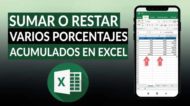 Video thumbnail for Cómo sumar o restar varios porcentajes acumulados en EXCEL fácilmente