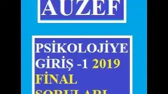 Video thumbnail for Psikolojiye Giriş-1 Final ve Bütünleme 2019 Soruları