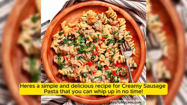 Video thumbnail for One-Pan Wonder_ Creamy Sausage Pasta Magic