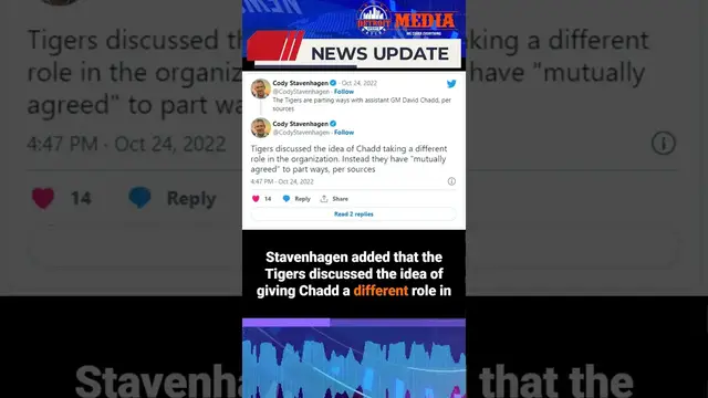 'Video thumbnail for Detroit Tigers part ways with assistant GM David Chadd'