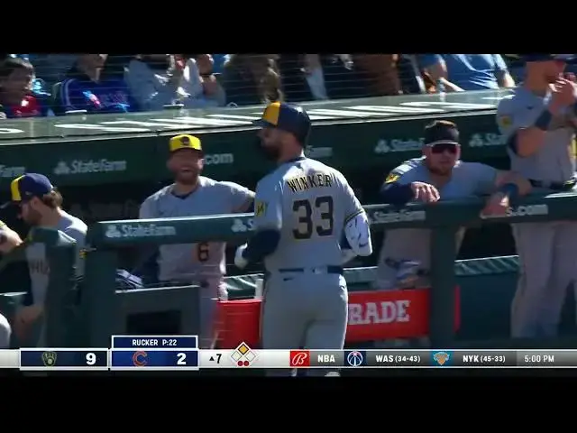 'Video thumbnail for Jesse Winker KNOCKS a RBI Sacrifice-Fly, Scoring Brice Turang! | Milwaukee Brewers | 4/2/2023'