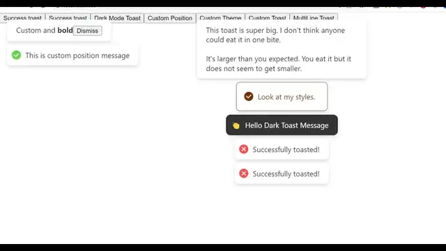 Video thumbnail for React.js react-hot-toast Library Example to Show Colorful Toast Notification Messages in JS