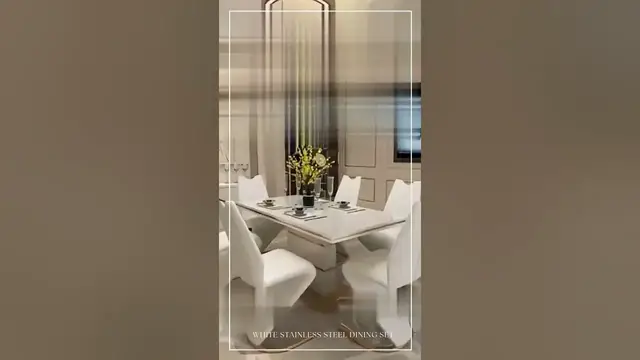 Video thumbnail for White Stainless Steel Dining Set | Dining Table Design #shorts