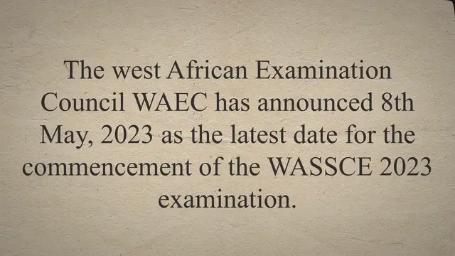 'Video thumbnail for WAEC Examination Date 2023'