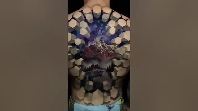 'Video thumbnail for This Back 3D Tattoo Art is Blowing My Mind! | Scar Cover-Up Tattoo Ideas | #Shorts'