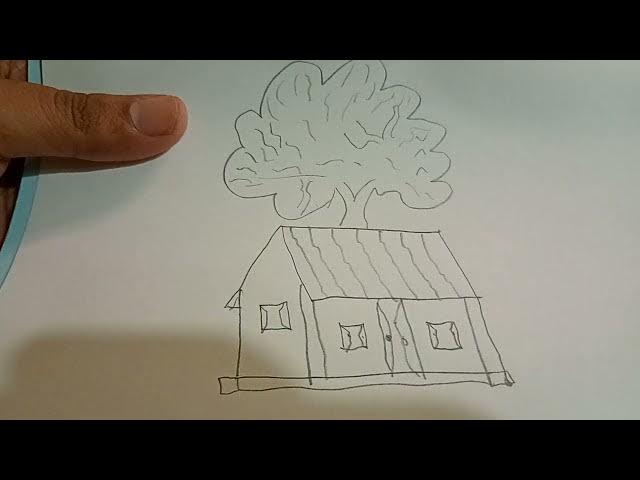 Video thumbnail for Tinal on how to draw a picture of a banyan tree on the back side of the house