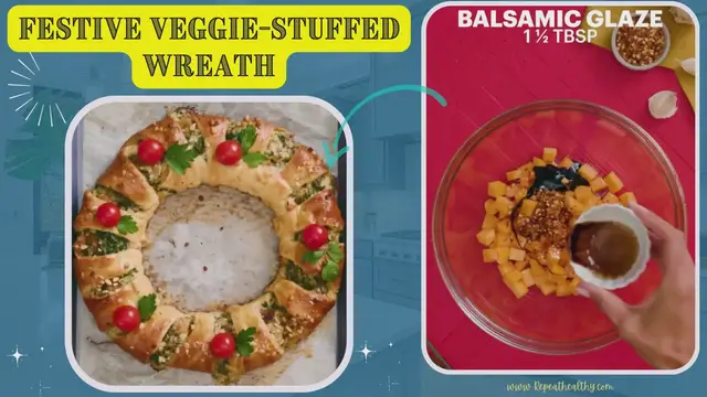 Video thumbnail for Festive Veggie-Stuffed Wreath
