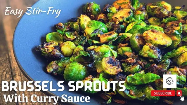 Video thumbnail for Stir-Fry Brussels Sprouts with Curry Sauce Recipe - SUPER EASY @mrs5cookbook