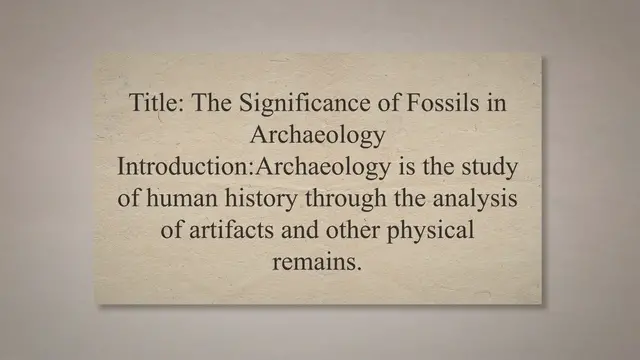 Video thumbnail for Presence of fossils in the context of archaeology