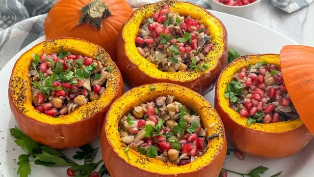 'Video thumbnail for Best Vegan Stuffed Pumpkins Recipe'