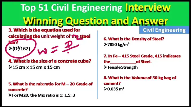 Video thumbnail for Top 51 Civil engineering basic Knowledge | Job interview Question and Answer