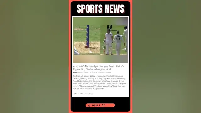 Video thumbnail for Sports News | Santa's Got Nothing on Nathan Lyon: Aussie Cricketer's Epic Sledge Goes Viral! #shorts