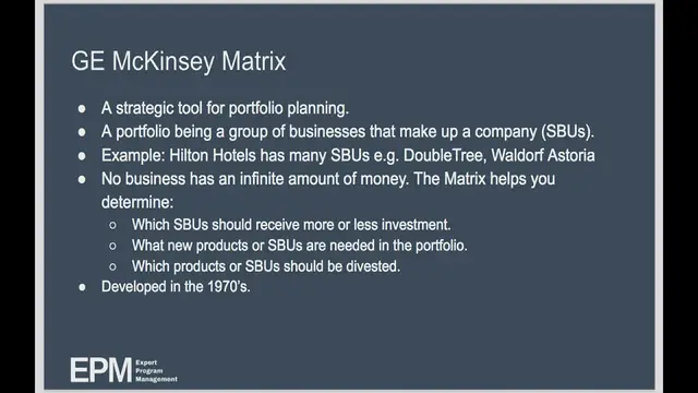Video thumbnail for GE McKinsey Matrix