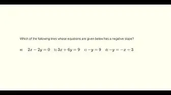 Video thumbnail for Find Out if the Slope of Line is Negative