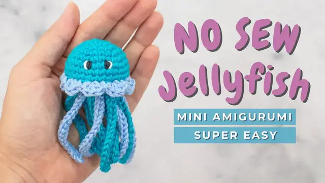 Video thumbnail for Crochet Jellyfish amigurumi! NO SEW baby jellyfish, easy and super fast!