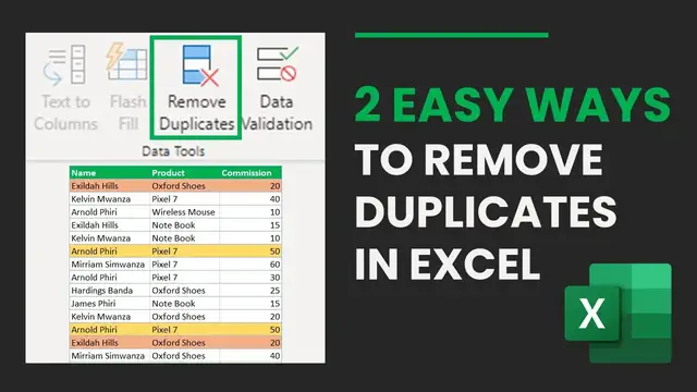 Video thumbnail for How to Remove Duplicates in Excel | 2 Easy Steps