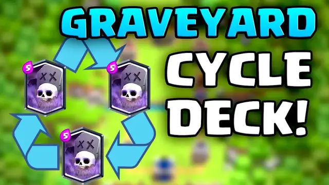 'Video thumbnail for COMPETITIVE BARBARIAN PARTY MEMBER JAMES shows the GRAVEYARD CYCLE DECK in challenges! Clash Royale'