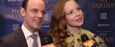 'Video thumbnail for They Did It! Ambrose, Hadden-Paton and Company Celebrate Opening Night of MY FAIR LADY'