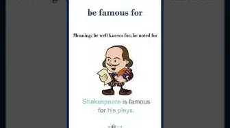 Video thumbnail for "Be famous for" meaning | "be famous for" in a sentence | Common English Idioms #shorts