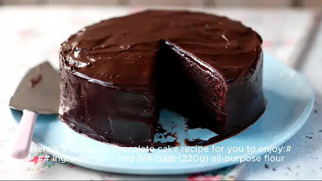 Video thumbnail for Chocolate cake recipe