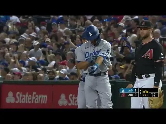'Video thumbnail for Chris Taylor BELTS a RBI Single, Scoring Max Muncy! | Los Angeles Dodgers | 4/6/2023'
